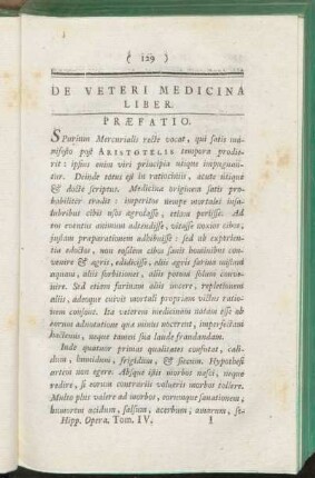 De Veteri Medicina Liber