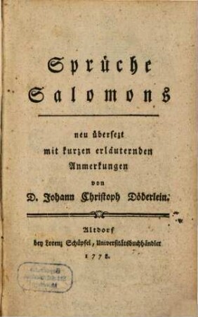 Sprüche Salomons