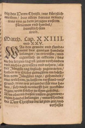Matth. Cap. XXIIII. und XXV.