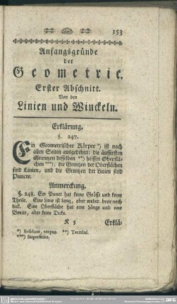 Anfangsgründe der Geometrie