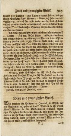 Drey und zwanzigster Brief.