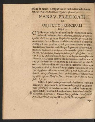 Pars V. Praedicati de Objecto Principali Imperii.