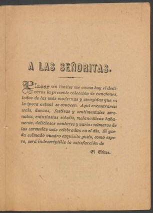 A las señoritas.