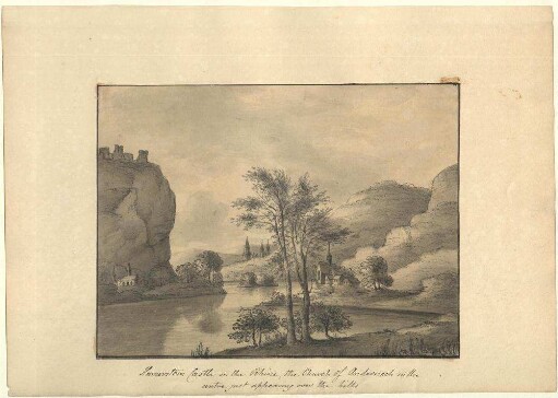 Hamerstein Castle on the Rhine, the Church of Andernach in the centre just appearing over the hills