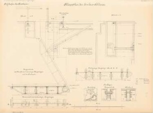 Mainkanalisierung. Floßhafen, Kostheim: Einlassschleuse, Klapptor: Schnitte 1:20, 1:10