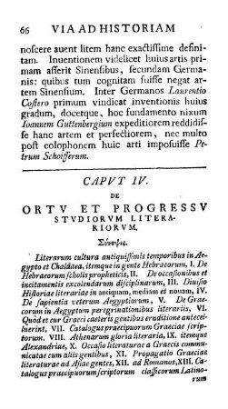 Caput IV. De ortu et progressu studiorum literariorum usque ad hanc nostram aetatem