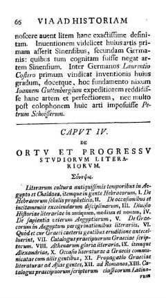 Caput IV. De ortu et progressu studiorum literariorum usque ad hanc nostram aetatem