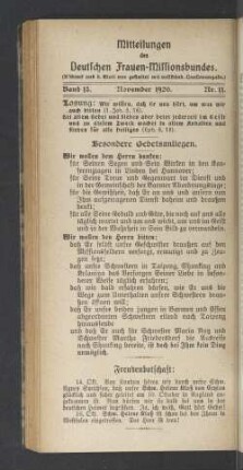 Nr. 11. November 1920