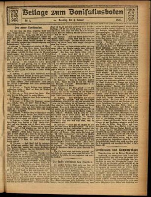 Zweite Ausgabe vom Sonntag, den 04. Januar 1925.