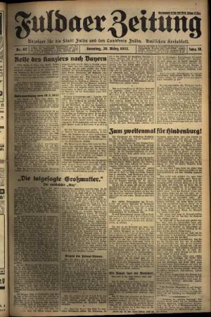Erste Ausgabe vom Sonntag, den 20. März 1932.