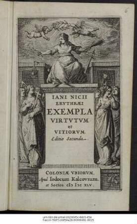 Iani Nicii Erythraei Exempla Virtutum et Vitiorum