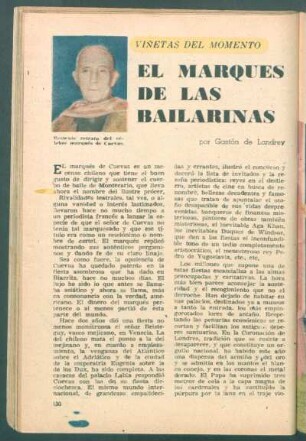 El marqués de las bailarinas : Viñetas del momento