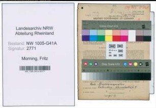 Entnazifizierung Fritz Morning , geb. 20.02.1901 (Polizeibeamter)
