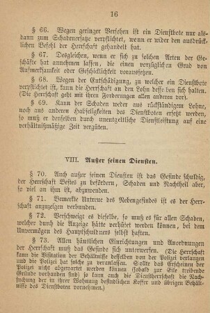 VIII. Außer seinen Diensten