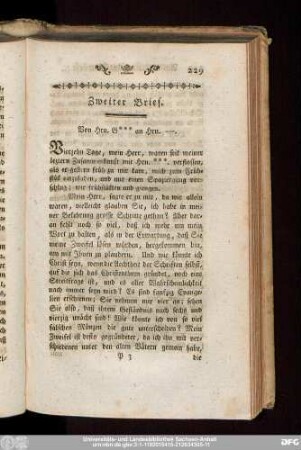 Zweiter Brief. Von Hrn. G*** an Hrn. -.