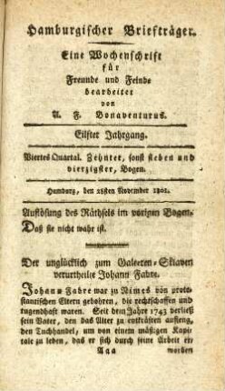 Zehnter, sonst sieben und vierzigster, Bogen
