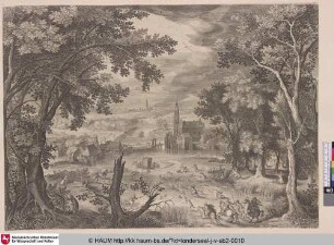 [Landschaft mit Hasenjagd; Landscape with Hare-hunting]