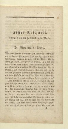Erster Abschnitt. Fabeln in ungebundener Rede