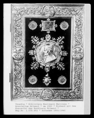 Breviarium Grimani — Einband mit dem Konterfei des Kardinals Grimani