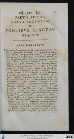 Partis Primae Caput Secundum De Fontibus Linguae Graecae.