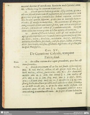 Cap. XV. De Curatione Calculi, tempore Paroxysmi