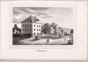 Gebäude in Bräunsdorf (Oberschöna-Bräunsdorf) westlich von Freiberg (Teil der Kinderanstalt?), aus Sachsens Kirchen-Galerie von Hermann Schmidt, 1838 Bd. 2