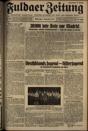 Erste Ausgabe vom Mittwoch, den 02. Dezember 1936.