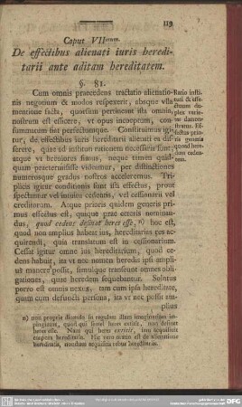Caput VIItum. De effectibus alienati iuris hereditarii ante aditam hereditatem