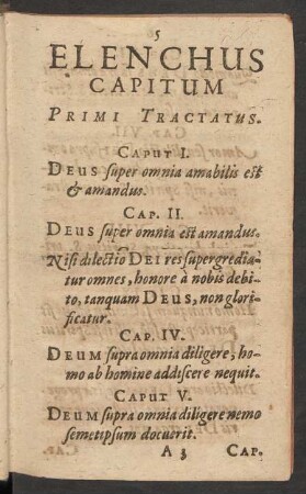 Elenchus Capitum Primi Tractatus.