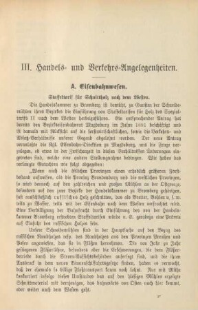 A. Eisenbahnwesen.