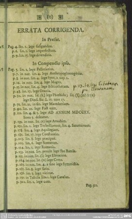 Errata Corrigenda