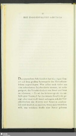 II. Die Individualität Goethes