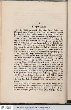 III. Kriegsausbruch