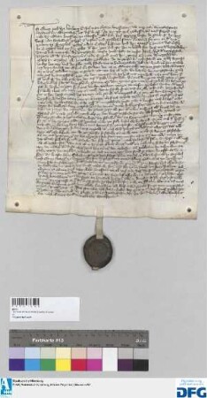 Chuntz Peck von Leynburg verkauft dem Kloster Engelthal (Priorin: Katherina Fürerin) die Lang- Wiese am Haydelbach. - Kaufleute: Herman Schuhmeister zu Engelthal, Chuntz Swayger zu Leynburg. - Bürgen: Herman Schurbach zu Leynburg, Herman Helt zu Pötzlyngen. - Siegler: Marquard Vörchheymer zu Egenspach.