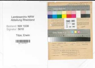Entnazifizierung Erwin Titze , geb. 09.12.1891 (Beamter)