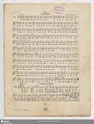 No. 2 Freude in Ehren: Ein Lied in Ehren