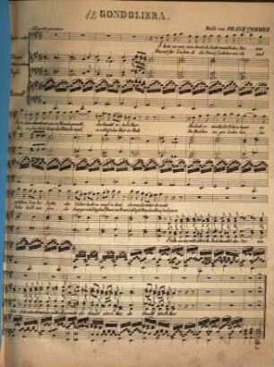 Gondoliera : für Bass Solo, Männerchor u. Pianoforte