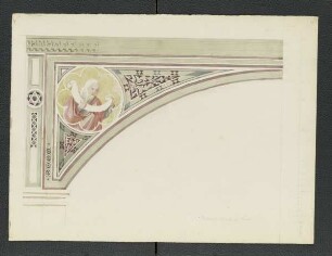 Siena, Rathauskapelle, Detail der Ausmalung [Carl Luckow, zeichnerischer Nachlass]