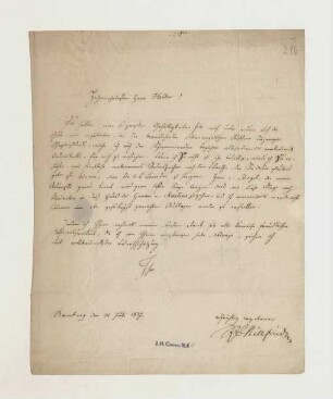 Brief von Rudolf Maria Bernhard von Stillfried-Alcantara an Joseph Heller