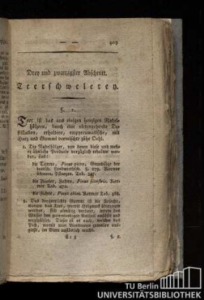 Drey und zwanzigster Abschnitt. Teerschwelerey