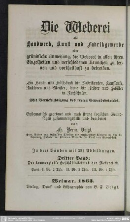 3: Der kommerzielle Geschäftsbetrieb der Weberei