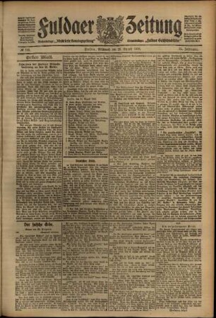 Erste Ausgabe vom Mittwoch, den 26. August 1908.