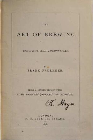The art of brewing : practical and theoretical