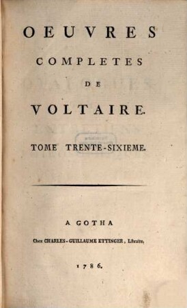 Oeuvres completes de Voltaire, 36. Dialogues Et Entretiens Philosophiques