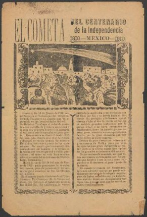 El cometa del centenario de la Independencia : 1810 - México - 1910