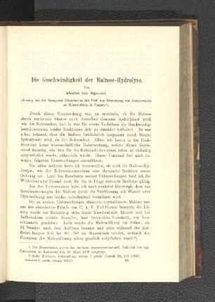 Die Geschwindigkeit der Maltose-Hydrolyse