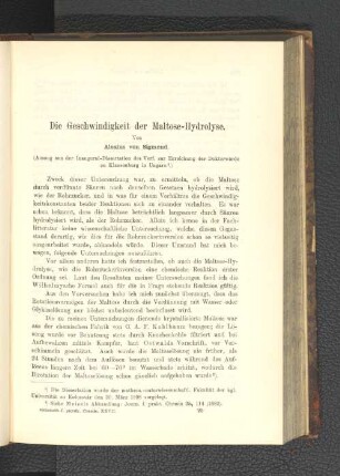 Die Geschwindigkeit der Maltose-Hydrolyse