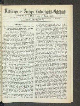 Beilage Nr. 34 zu Stück 42 vom 19. Oktober 1901.