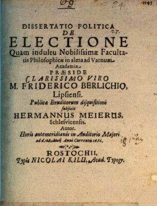 Diss. polit. de electione