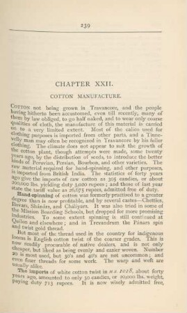 Chapter XXII. Cotton manufacture